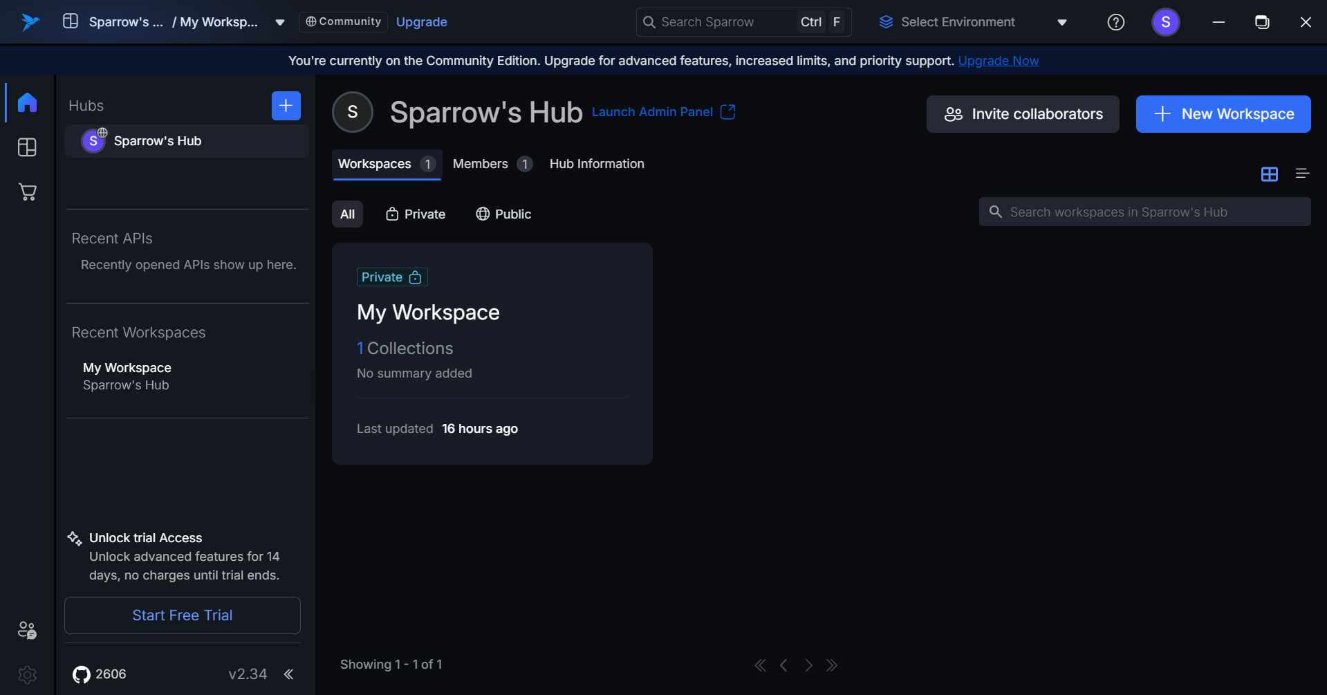 Creating First Workspace